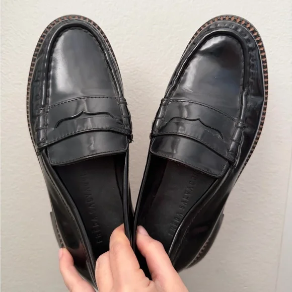 Freda Salvador Elba Penny Loafers in Classic Black Spazzolato size 7 - Picture 3 of 9